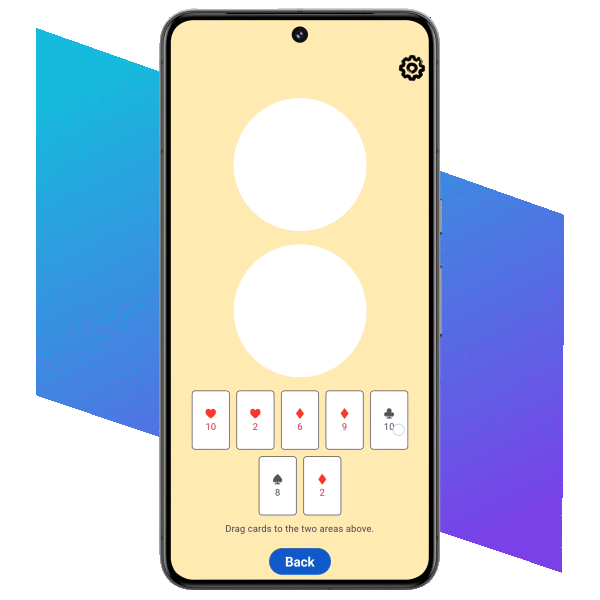 An animated gif showing the card template